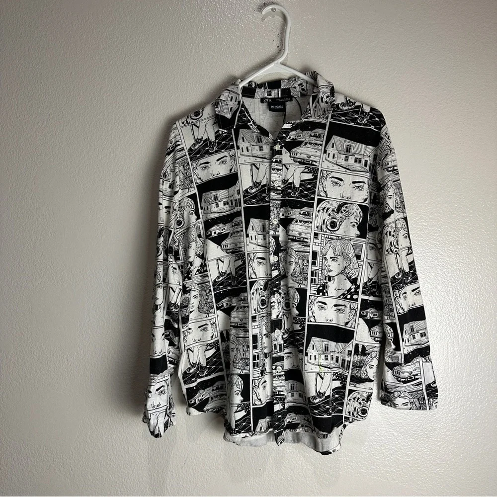 Zara Ana Mushell Button Up Shirt Size Small